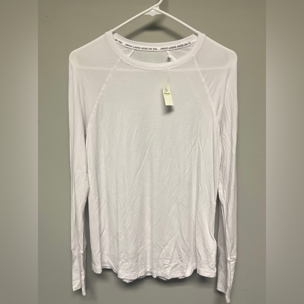 White OFFLINE by Aerie Long Athletic Top